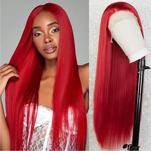 22” Vibrant Red Women's Hair Wig NEW